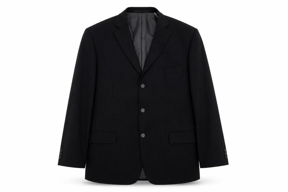 Marks and Spencer Mens Black Striped Polyester Jacket Blazer Size M