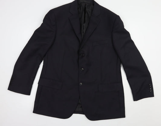 Marks and Spencer Mens Blue Striped Polyacrylate Fibre Jacket Blazer Size 42
