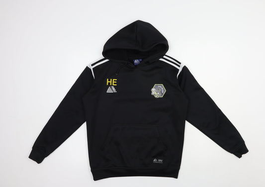 Pendle Mens Black  Polyester Pullover Hoodie Size S