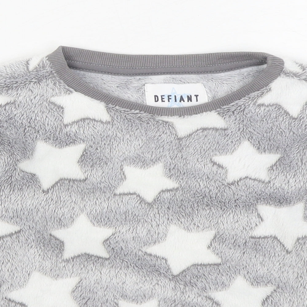 Defiant Boys Grey Geometric Polyester Pullover Sweatshirt Size 5-6 Years  Pullover