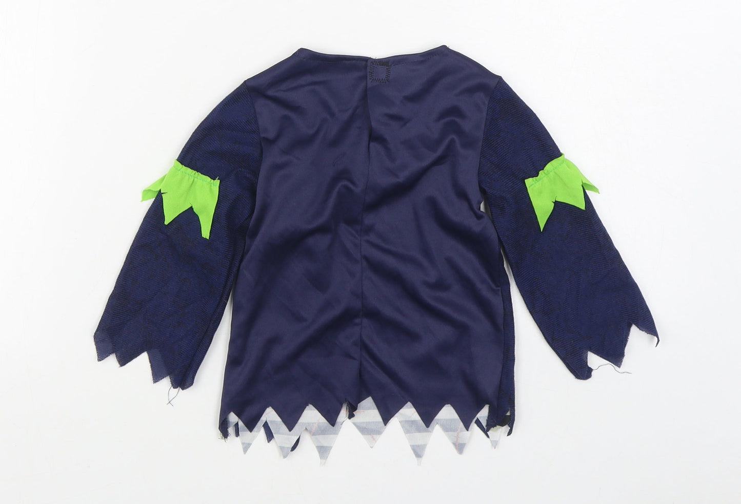 B&M Boys Multicoloured Striped Polyester Basic T-Shirt Size 2-3 Years Round Neck Hook & Loop - Halloween