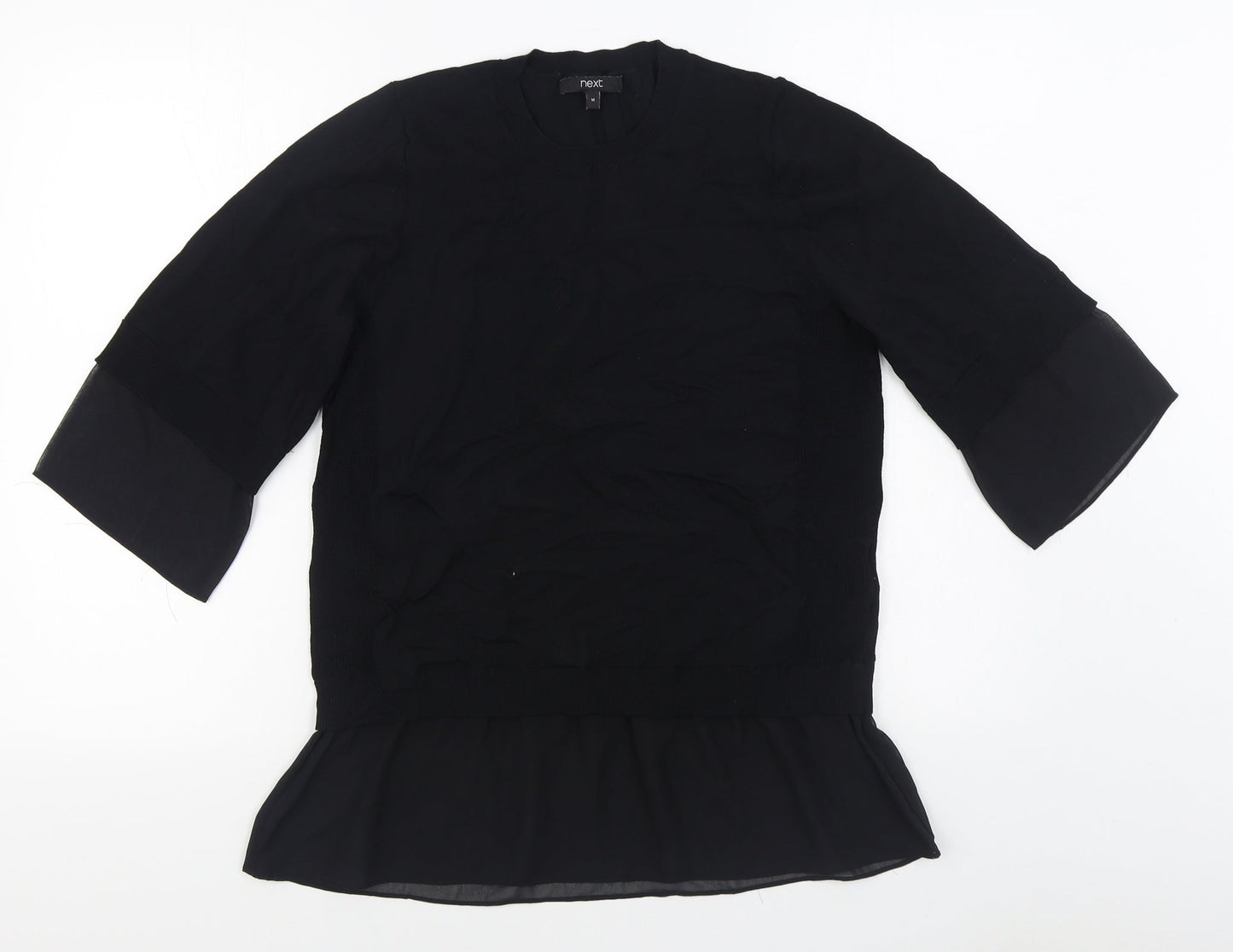 NEXT Womens Black Round Neck  Viscose Pullover Jumper Size M
