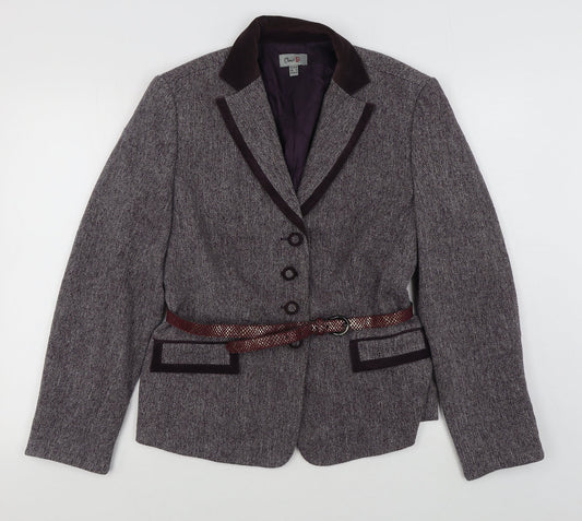 Oscar B Womens Purple   Jacket Blazer Size 14  Button