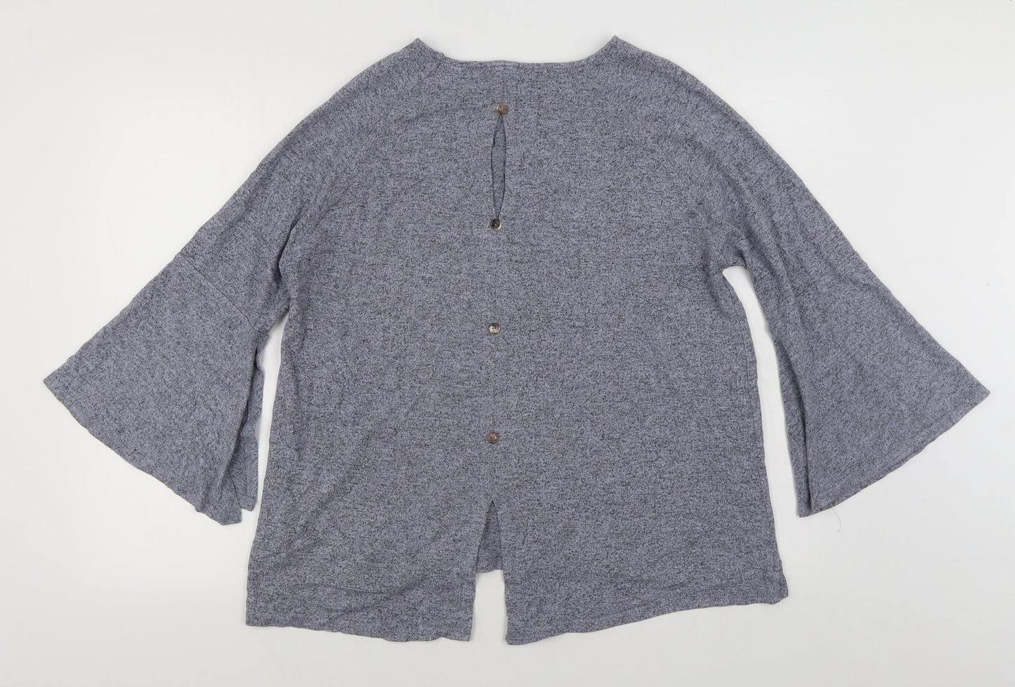 COIN 1804 Womens Blue  Rayon Pullover Sweatshirt Size L  Pullover