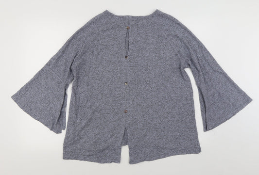 COIN 1804 Womens Blue  Rayon Pullover Sweatshirt Size L  Pullover