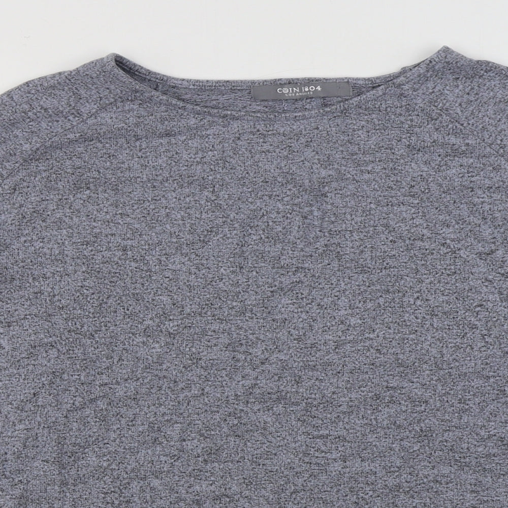 COIN 1804 Womens Blue  Rayon Pullover Sweatshirt Size L  Pullover