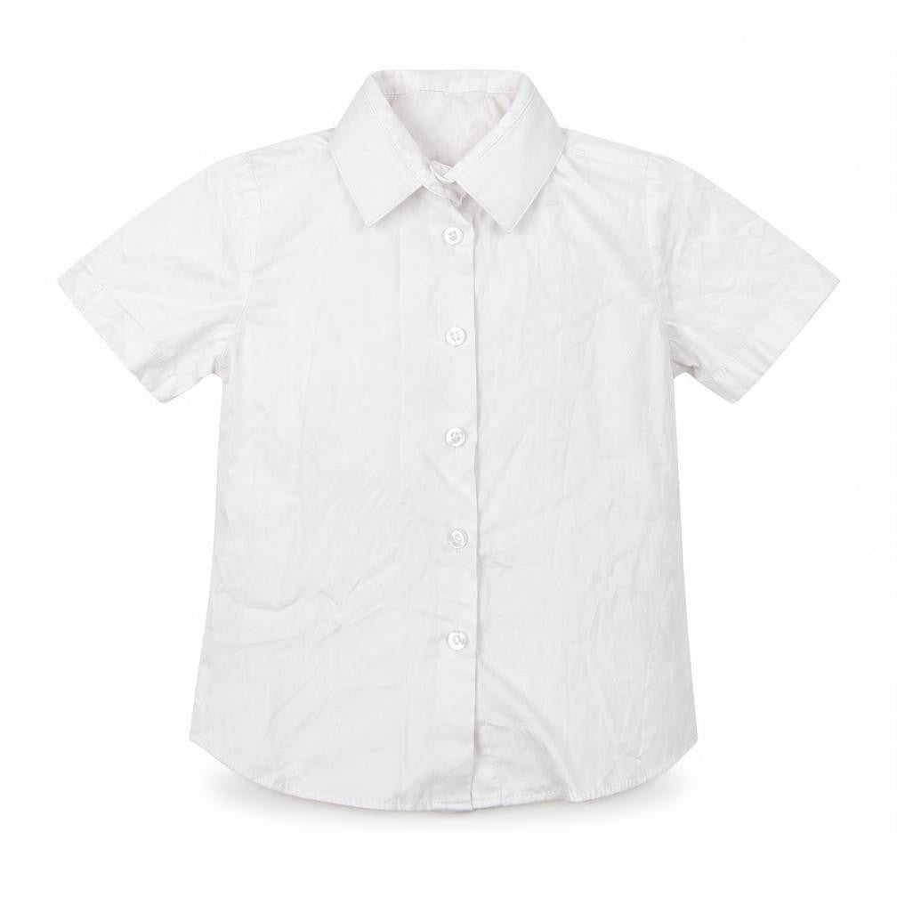 George Girls White  Polyester Basic Button-Up Size 4-5 Years Collared