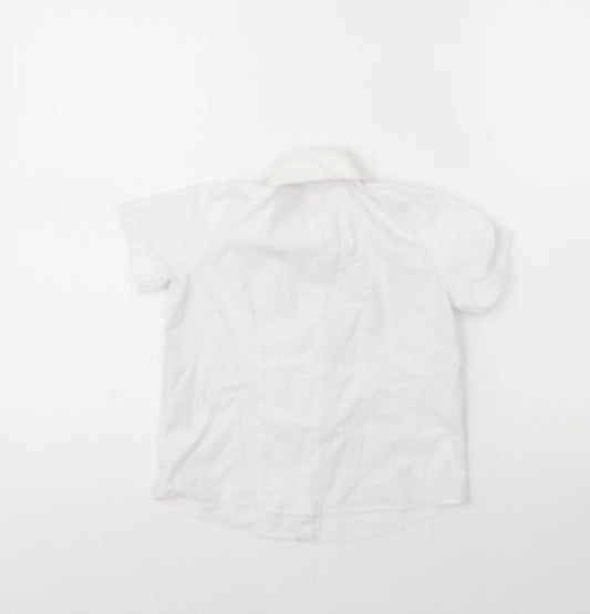 George Girls White  Polyester Basic Button-Up Size 4-5 Years Collared