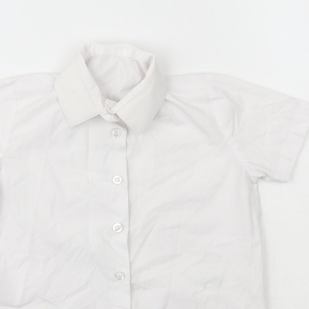George Girls White  Polyester Basic Button-Up Size 4-5 Years Collared