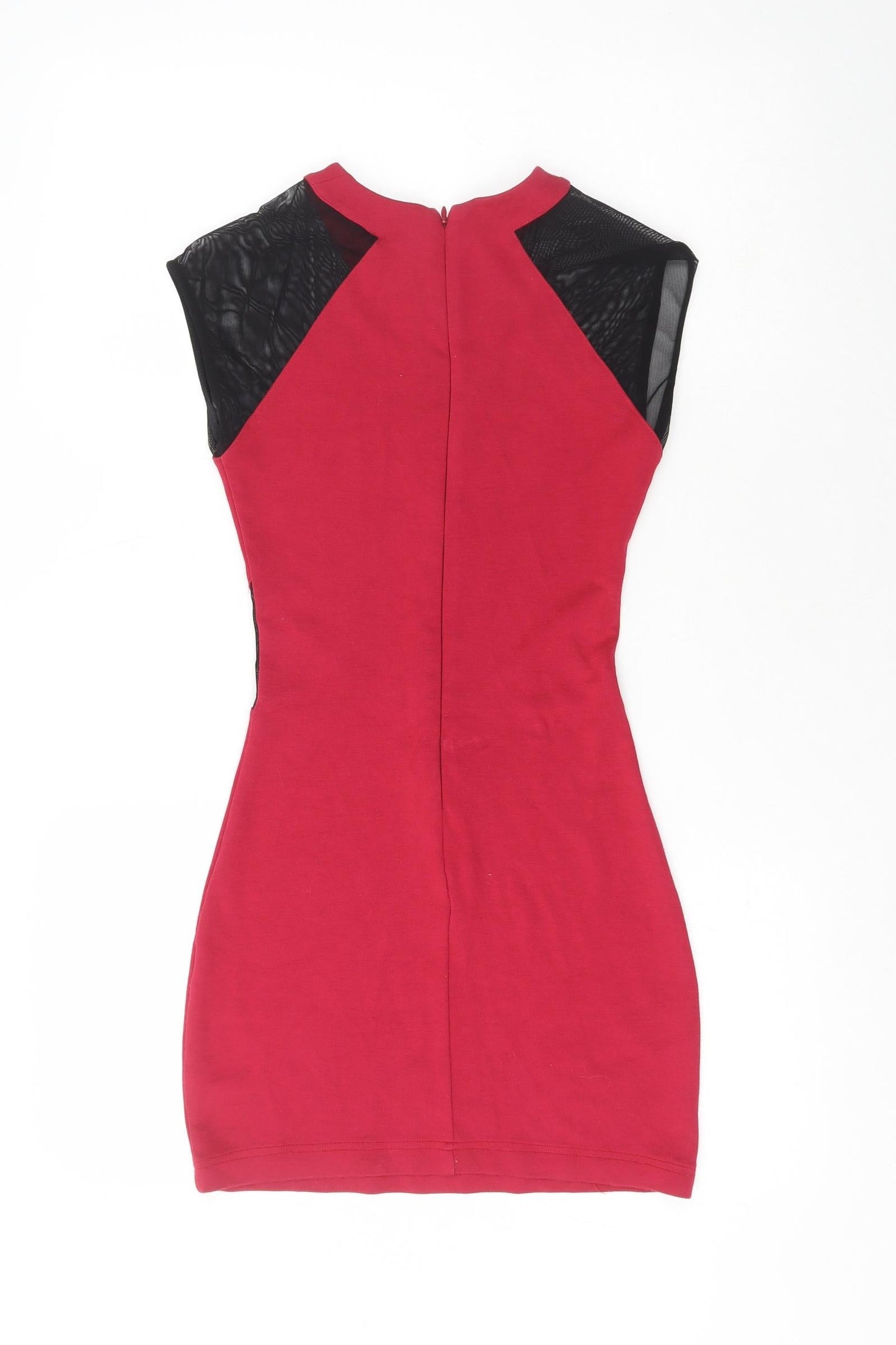 French Connection Womens Red  Polyester Pencil Dress  Size 6  Crew Neck