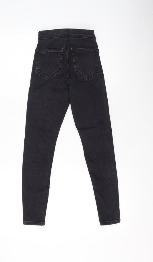 Topshop Womens Grey  Cotton Skinny Jeans Size 24 L28 in Regular