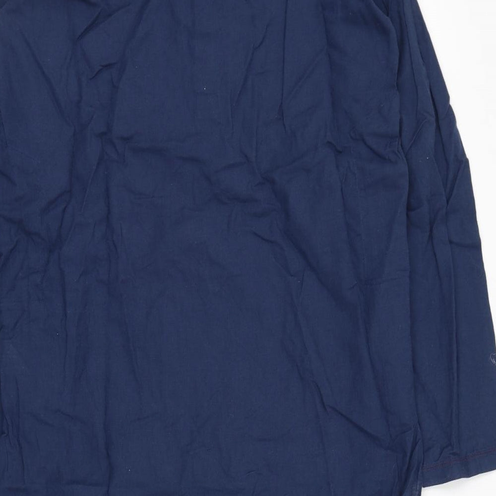 SHAHNAMEH Mens Blue  Cotton  Button-Up Size XS Collared