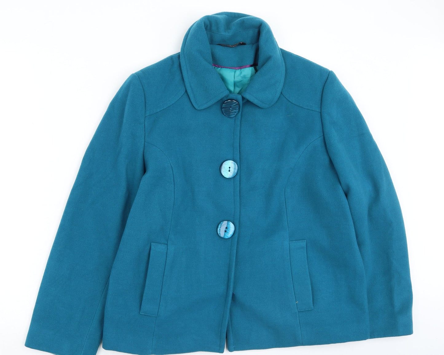 BM Womens Green   Trench Coat Coatigan Size 16