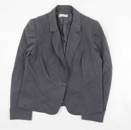 Planet Womens Grey  Polyester Jacket Suit Jacket Size 14