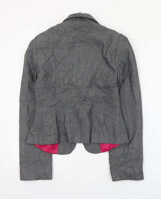 Marks and Spencer Womens Grey   Jacket Blazer Size 8  Hook & Eye