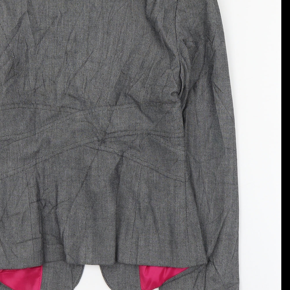 Marks and Spencer Womens Grey   Jacket Blazer Size 8  Hook & Eye