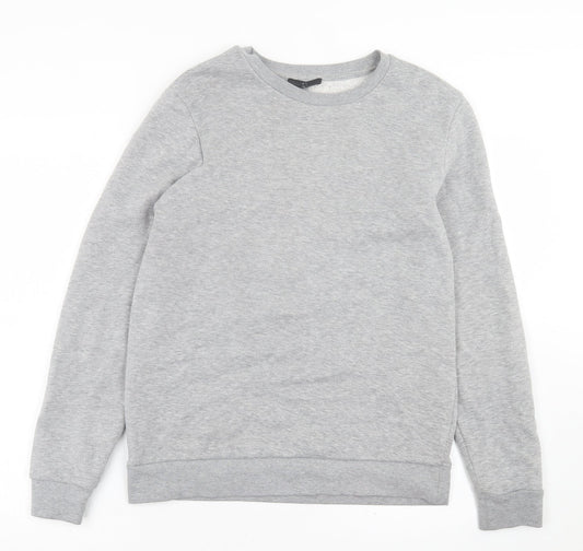 River Island Mens Grey  Cotton Pullover Sweatshirt Size S