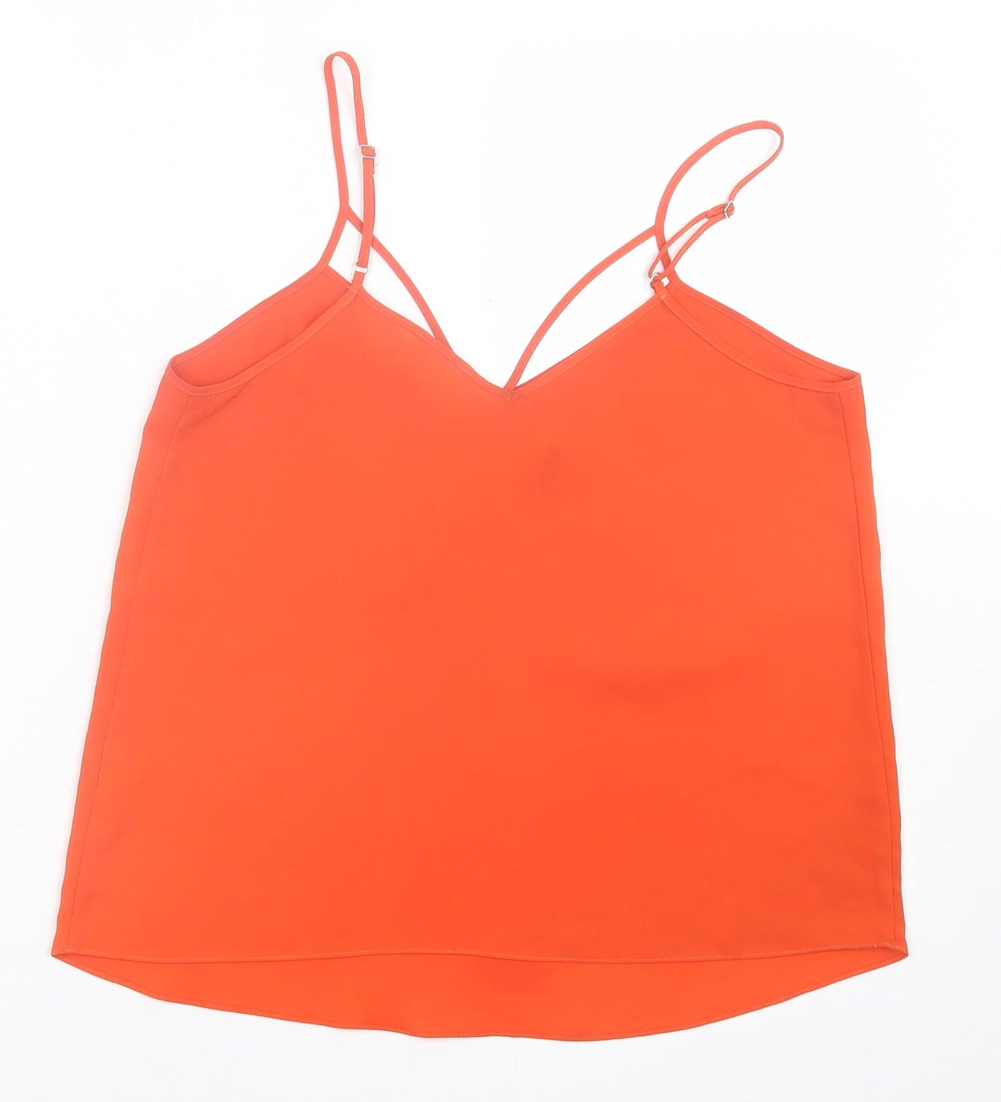 River Island Womens Orange  Polyester Basic Tank Size 10 V-Neck