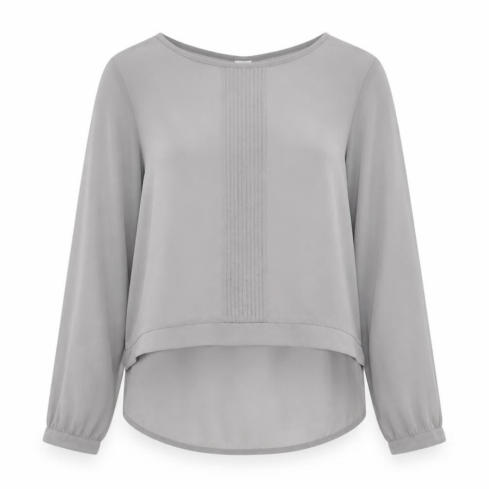 VILA Womens Grey  Polyester Basic Blouse Size S Crew Neck