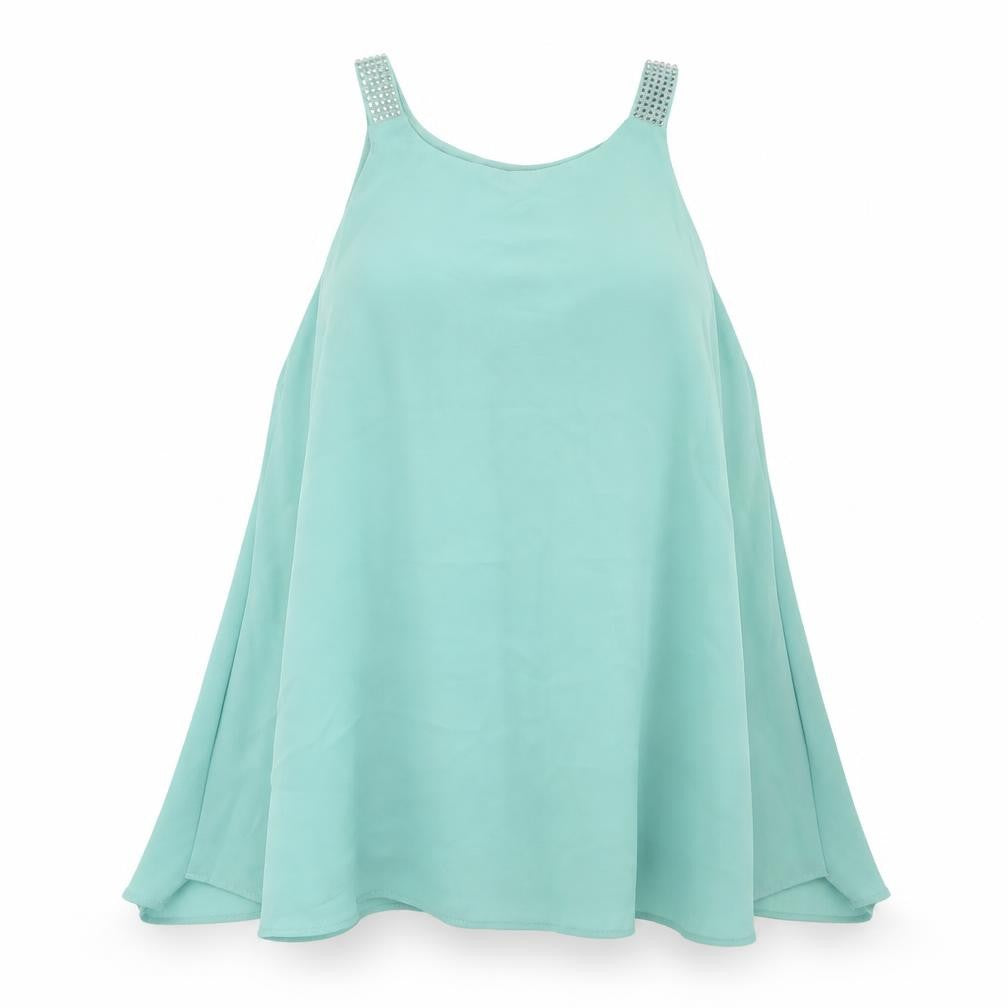 NEXT Womens Green  Polyester Basic Tank Size 6 Crew Neck
