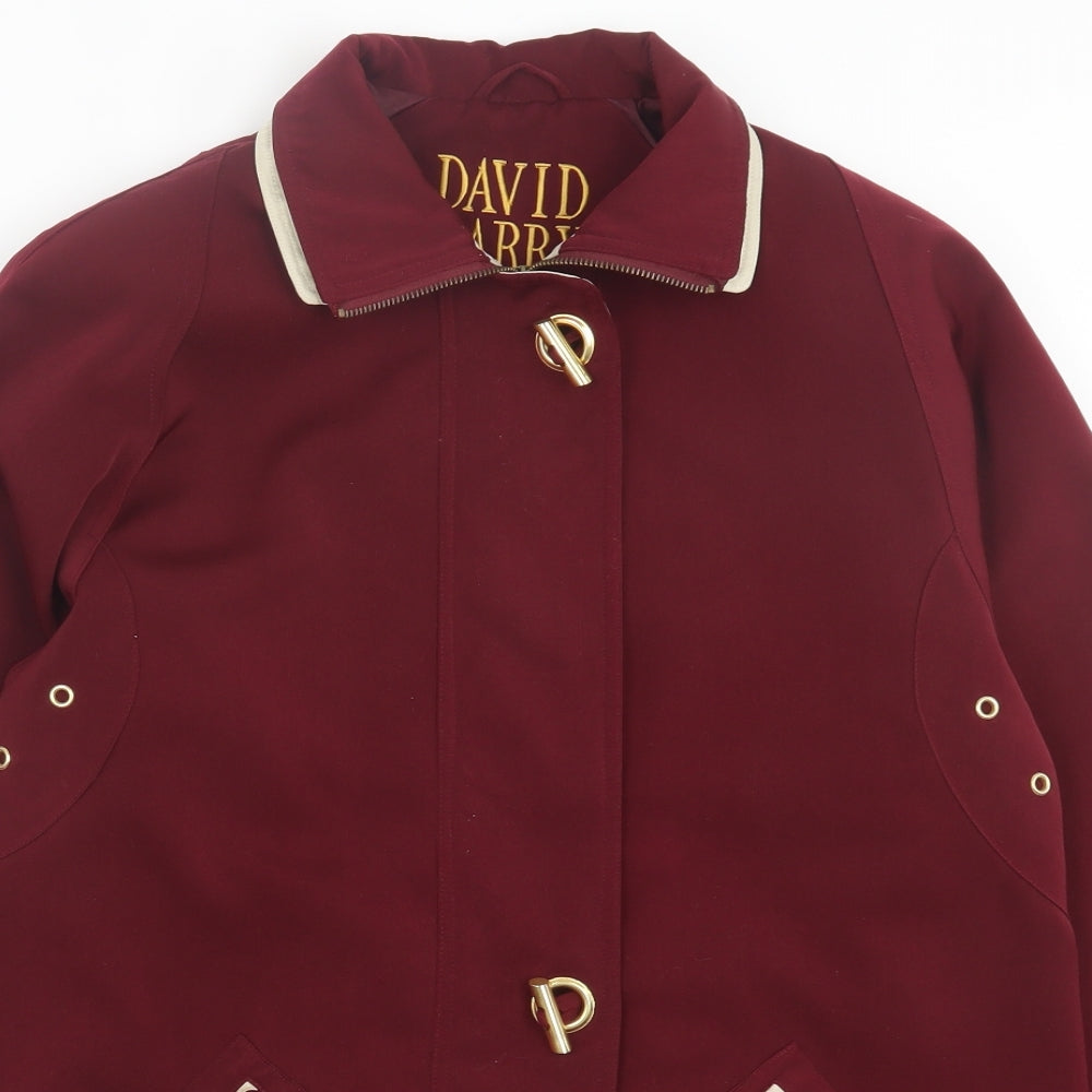 David Barry Womens Red   Jacket Coat Size 12  Zip