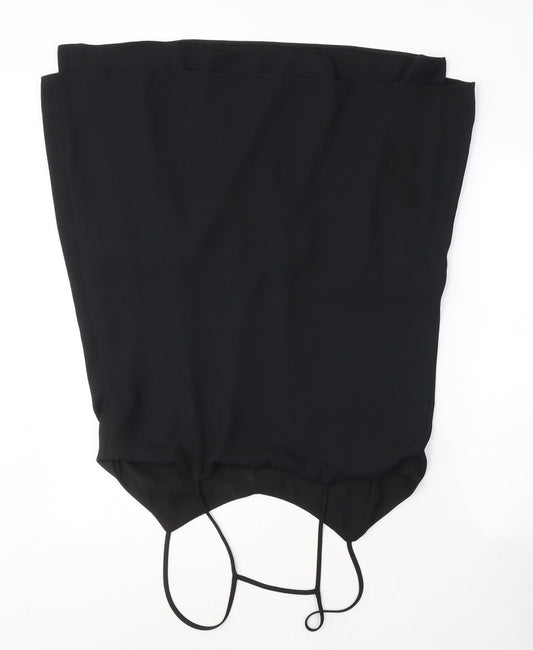 Preworn Womens Black  Polyester Bodycon  Size M  Square Neck Pullover