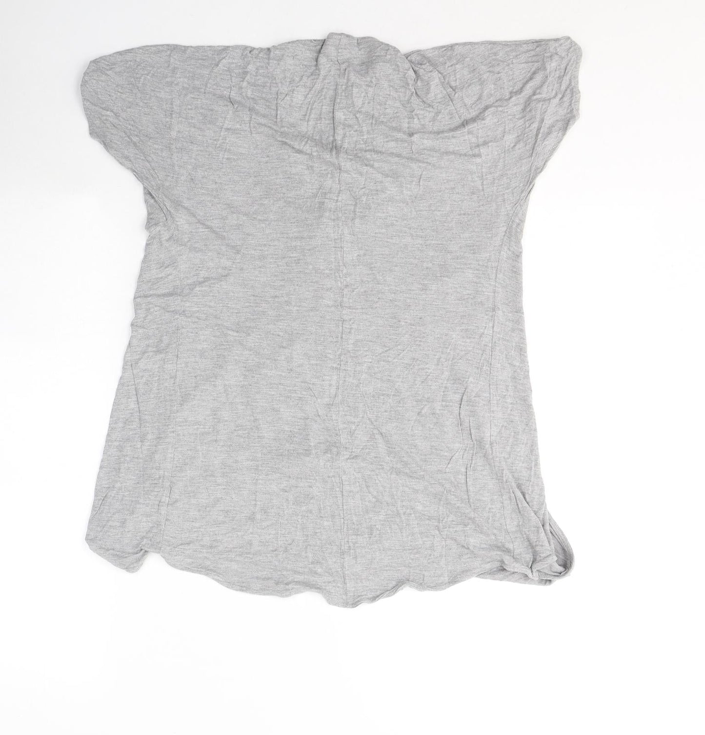Topshop Womens Grey  Viscose Basic T-Shirt Size 8 Round Neck