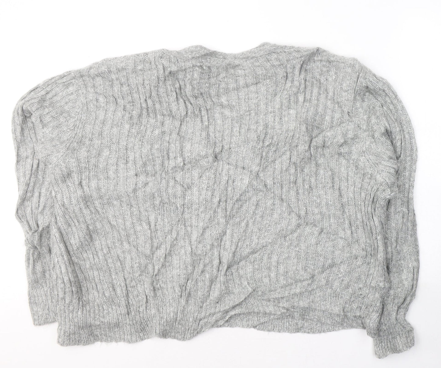 Marks and Spencer Womens Grey V-Neck  Acrylic Cardigan Jumper Size XL