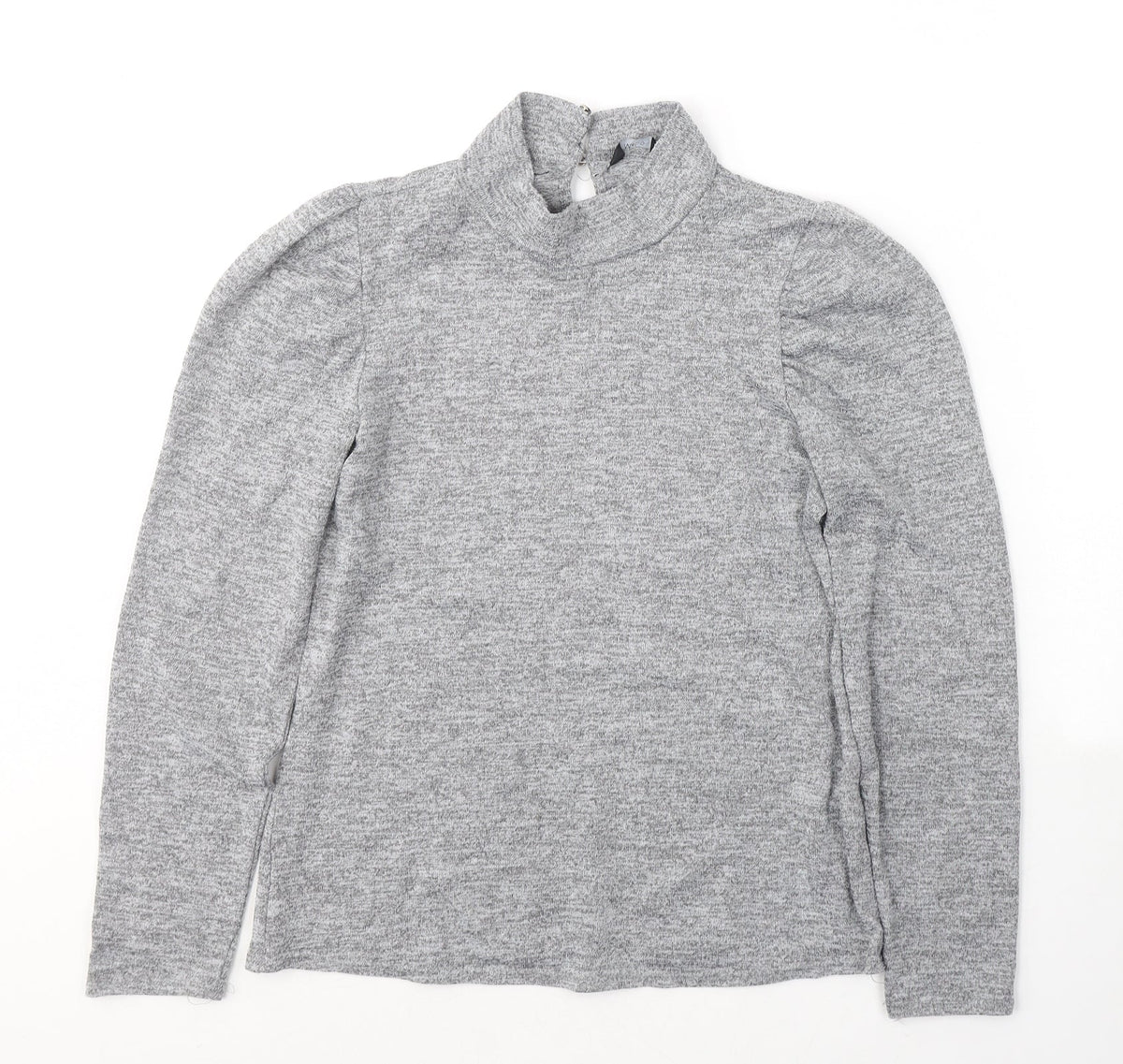M&Co Womens Grey  Polyester Jersey T-Shirt Size 10 Round Neck