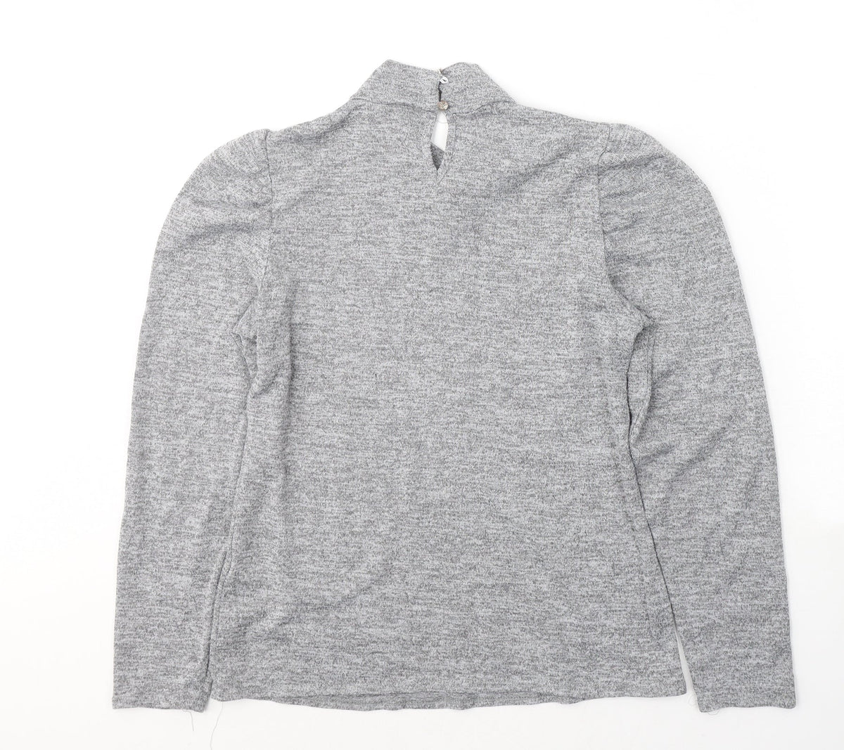 M&Co Womens Grey  Polyester Jersey T-Shirt Size 10 Round Neck