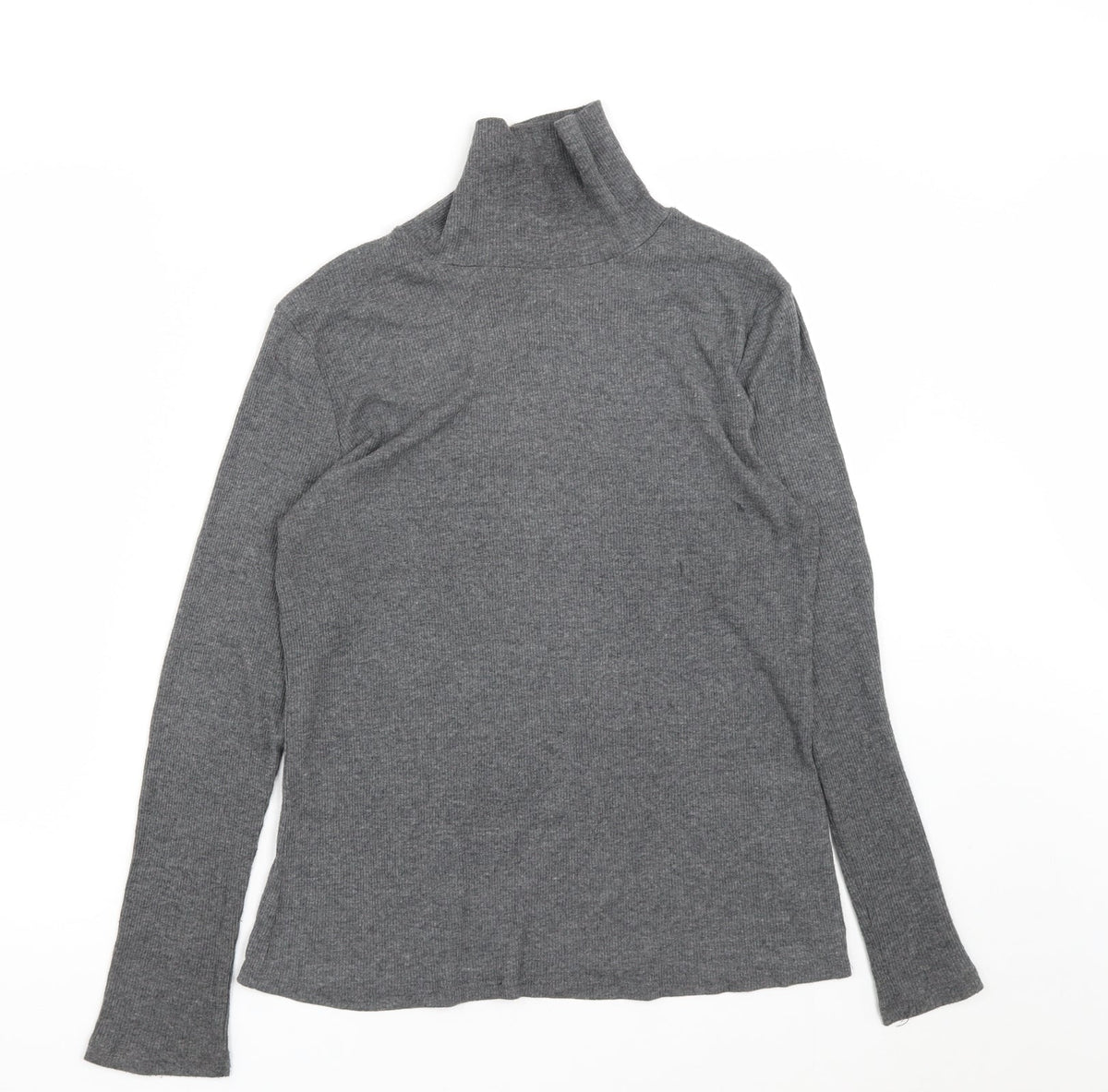 Dorothy Perkins Womens Grey High Neck  Cotton Pullover Jumper Size 16