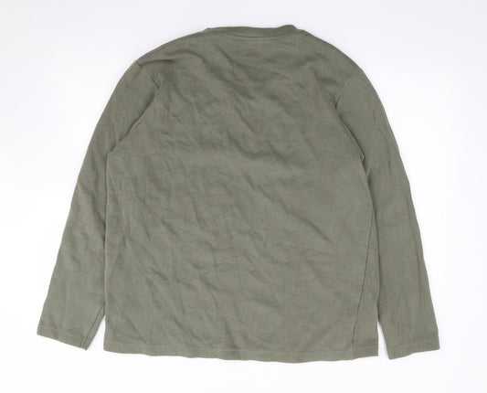 F&F Mens Green Crew Neck  Cotton Pullover Jumper Size XL