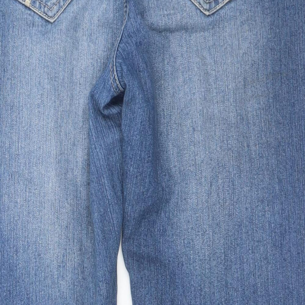 Authentic Clothing Company Womens Blue  Cotton Skinny Jeans Size 12 L24 in Regular Button - Cropped