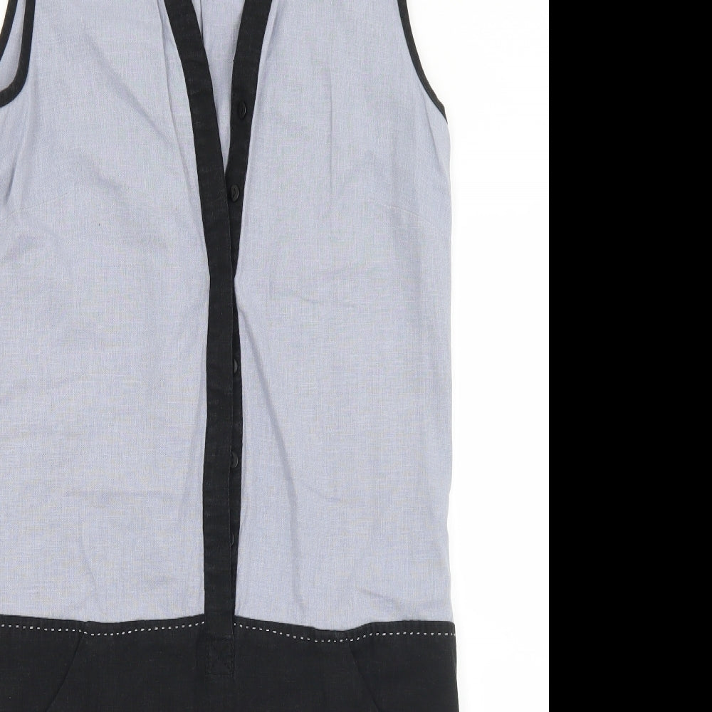 Preworn Womens Grey  Cotton A-Line  Size S  V-Neck Button
