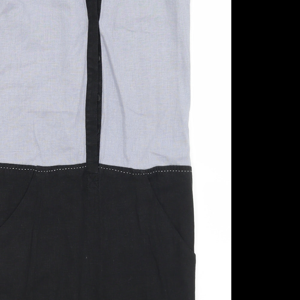 Preworn Womens Grey  Cotton A-Line  Size S  V-Neck Button