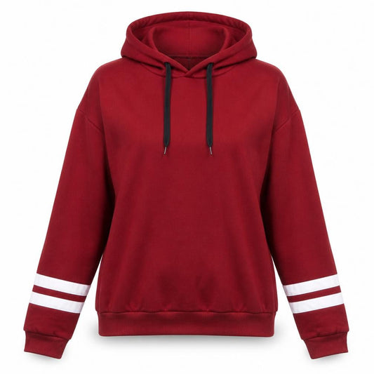 Preworn Womens Red  Polyester Pullover Hoodie Size M