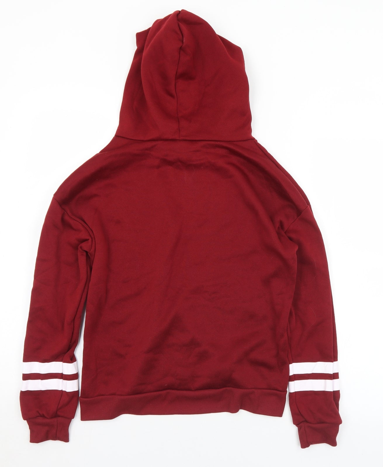 Preworn Womens Red  Polyester Pullover Hoodie Size M