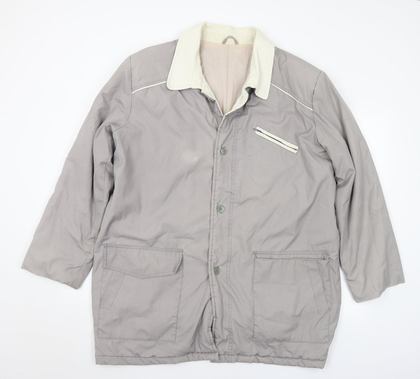 Preworn Mens Grey   Parka Coat Size 40  Button