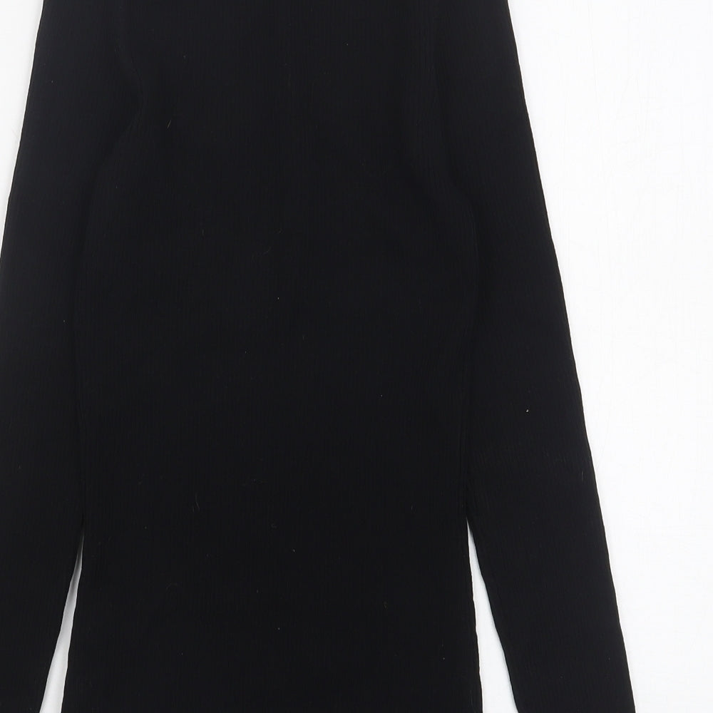 River Island  Womens Black  Viscose Basic T-Shirt Size 8 V-Neck