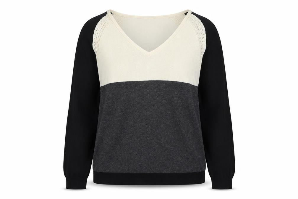 Marks and Spencer Womens Multicoloured V-Neck  Wool Pullover Jumper Size 8