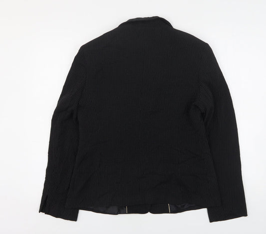 NEXT Womens Black Striped Polyester Jacket Blazer Size 14