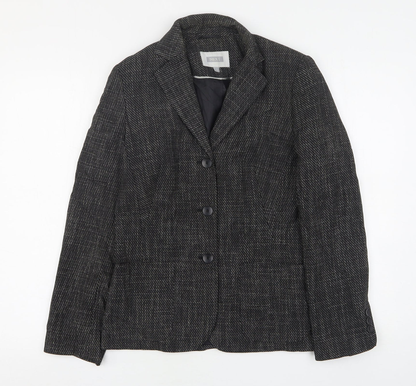 NEXT Womens Grey Geometric Polyester Jacket Suit Jacket Size 8