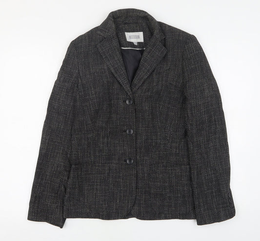 NEXT Womens Grey Geometric Polyester Jacket Suit Jacket Size 8