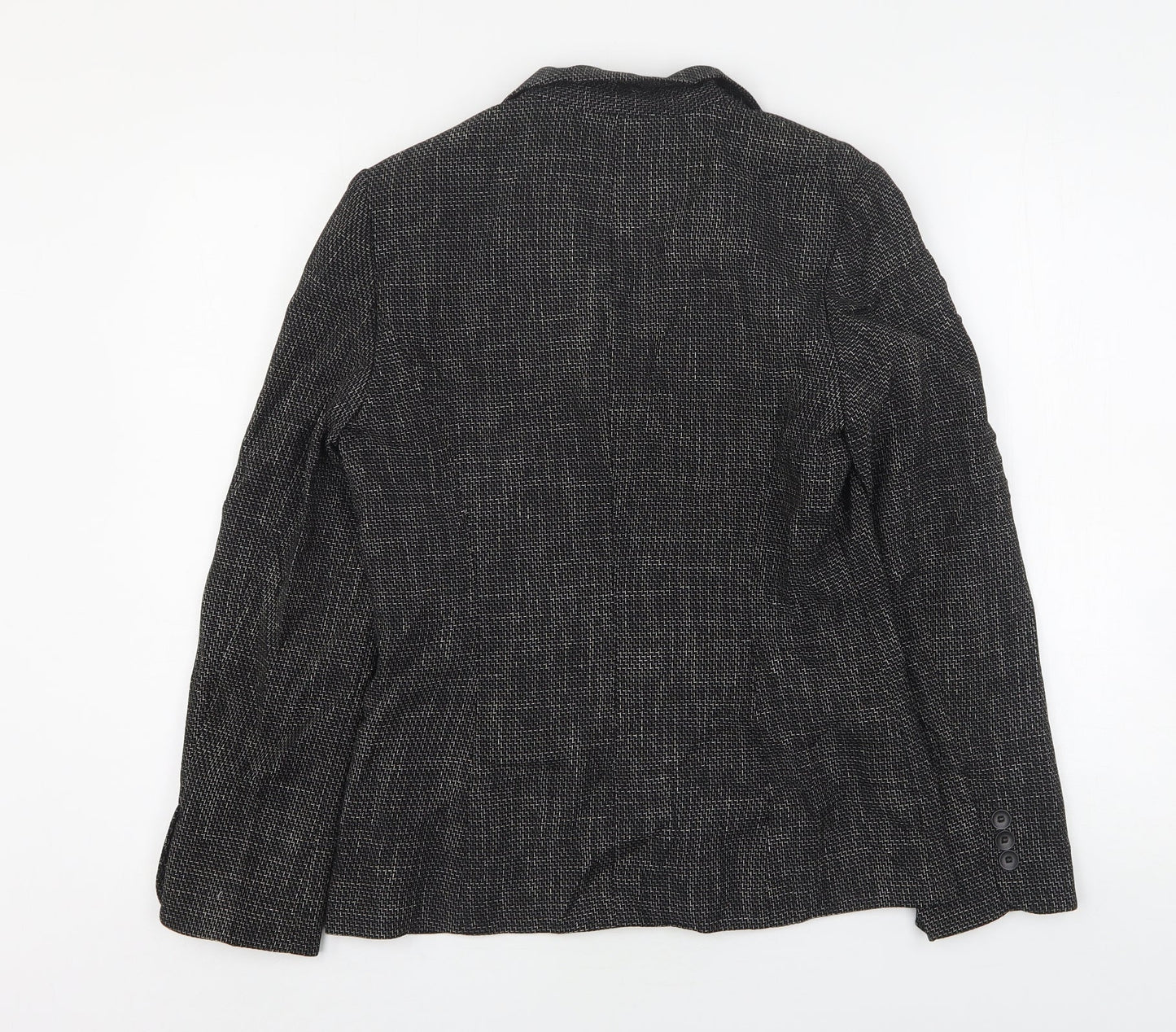 NEXT Womens Grey Geometric Polyester Jacket Suit Jacket Size 8