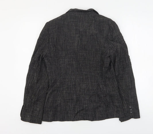 NEXT Womens Grey Geometric Polyester Jacket Suit Jacket Size 8