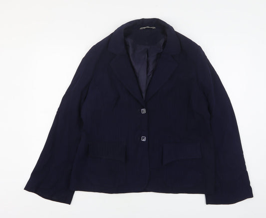South Womens Blue  Polyester Jacket Suit Jacket Size 18