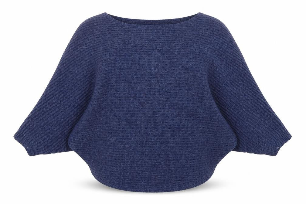 LEONARDO Womens Blue Round Neck  Acrylic Pullover Jumper Size M