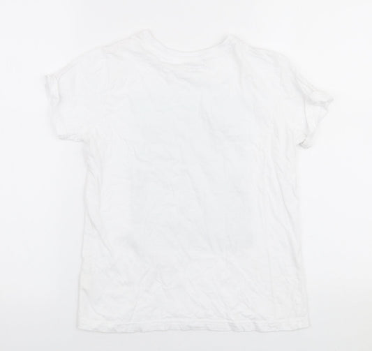 Primark Boys White  100% Cotton Jersey T-Shirt Size 9-10 Years Round Neck Pullover - California