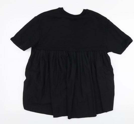 Zara Womens Black  Cotton Pullover Sweatshirt Size M  Pullover