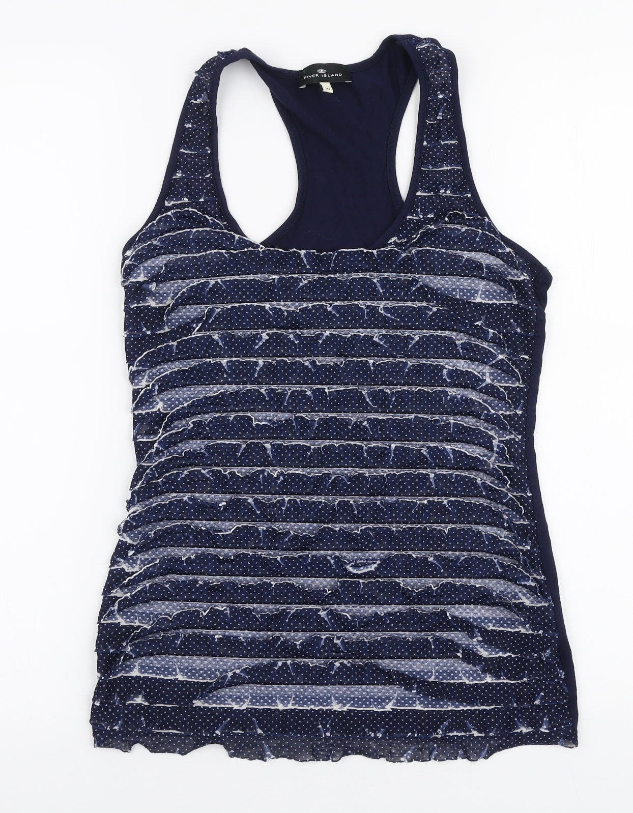 River Island Womens Blue  Polyester Jersey Tank Size 10 Round Neck